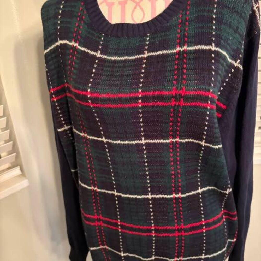 Weatherproof Vintage Plaid Sweater medium